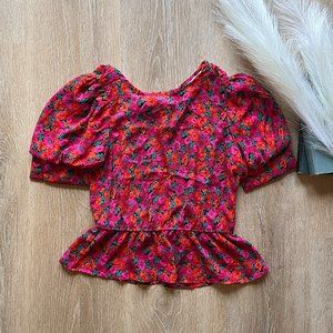 Mi Ami Floral Puff Sleeve Top